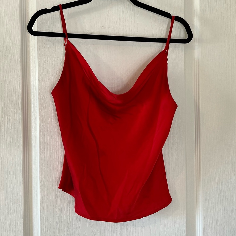 Red Silk Top size 6
